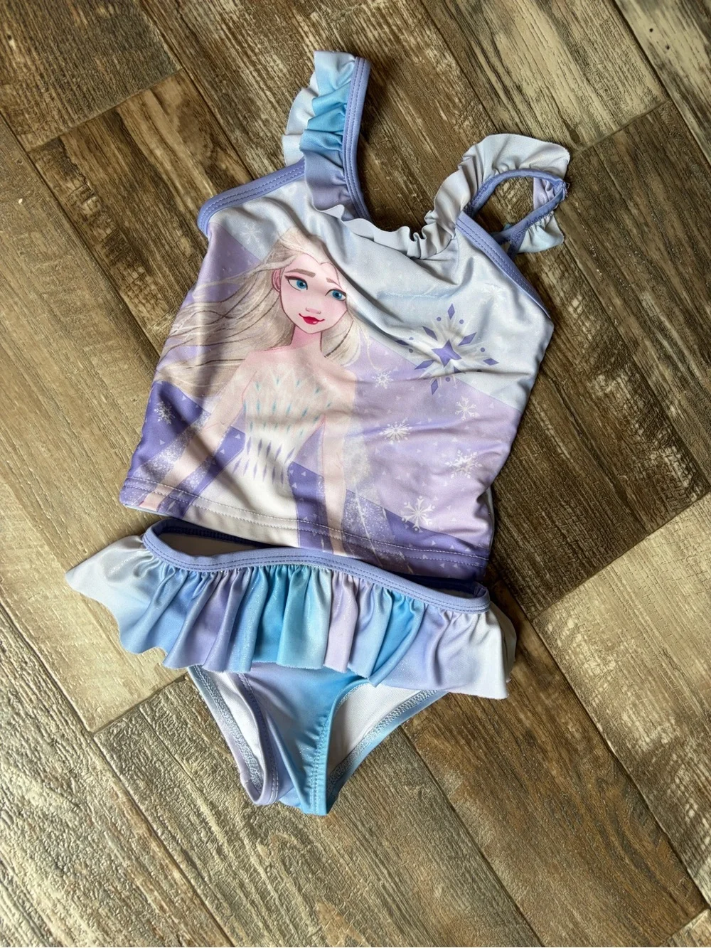 Disney Purple & Blue Ruffle Tankini Set with Frozen Character